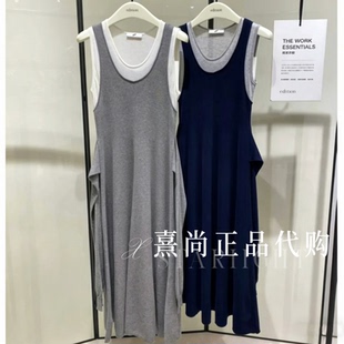 EBF2DRS009-2399三皇冠专柜正品2026夏5A假两件收腰背心连衣裙