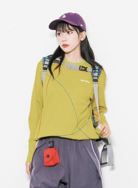 Eagle Vogue户外速干拼色宽松骑行运动休闲百搭长袖T恤男女