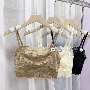 外穿背心6180 蕾丝超薄水晶杯美背内衣防走光抹胸吊带少女纯欲夏季