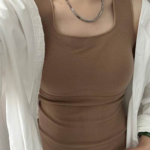 黛美芮保暖背心女固定杯内搭上衣