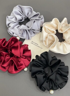 CL13高级缎面小蛮腰发圈肠圈珍珠百搭气质马尾丸子头发饰头饰157