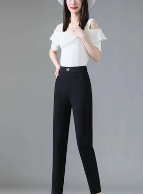 富熙2024夏季新款百搭气质显瘦烟管裤通勤显瘦女士外穿裤T245004