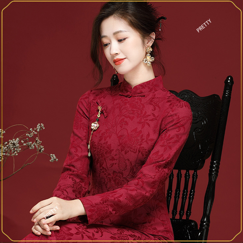 新中式国风气质年轻领证新娘妈妈婚宴敬酒礼服高贵改良旗袍连衣裙