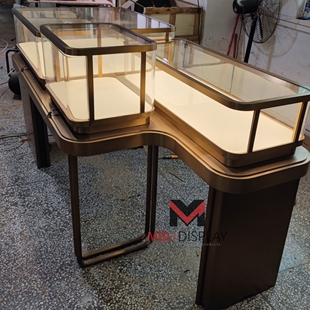 高档不锈钢珠宝柜台钻石手表组合中岛展示柜不锈钢首饰奢侈品展柜