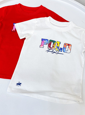 新款夏季男女童休闲半袖T恤中大童圆领套头印花儿童百搭短袖82509