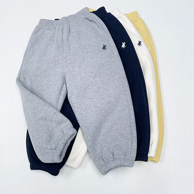 中大童宝宝秋冬季休闲加绒中腰运动裤百搭儿童纯色保暖长裤86340