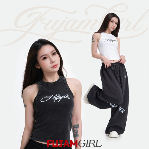 FUJAM街舞潮牌女装水洗显瘦百搭辣妹背心纯欲风辣妹修身套头上衣