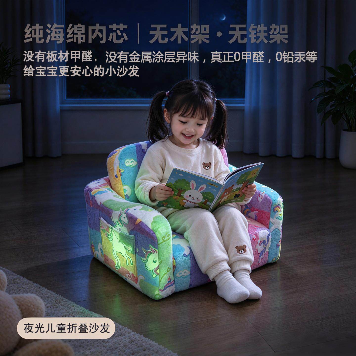 夜光儿童沙发童梦仙踪折叠
