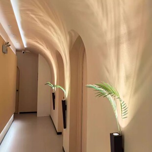 定制实木走廊过道灯氛围壁灯植物光影折射墙上壁饰民宿美容院设计
