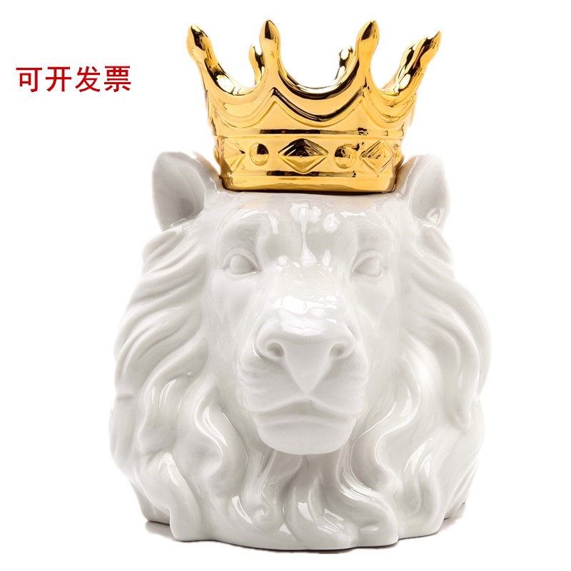 狮子头动物北欧风格酒柜装饰品