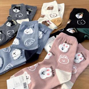 26早春新款35-39男女中大童高棉袜子 中筒袜 柔软吸汗好穿学生袜