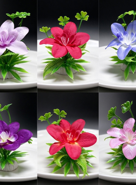 仿真小花菜品摆盘装饰冷菜热菜酒店宴席冷盘点缀 绢花假花小摆件