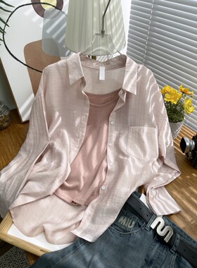 休闲百搭高端气质夏季防晒衬衫女