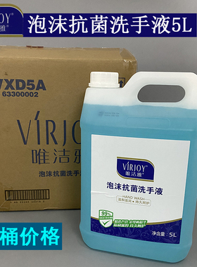 Virjoy/唯洁雅泡沫5L洗手液温和滋润健康护肤  此为一桶价格