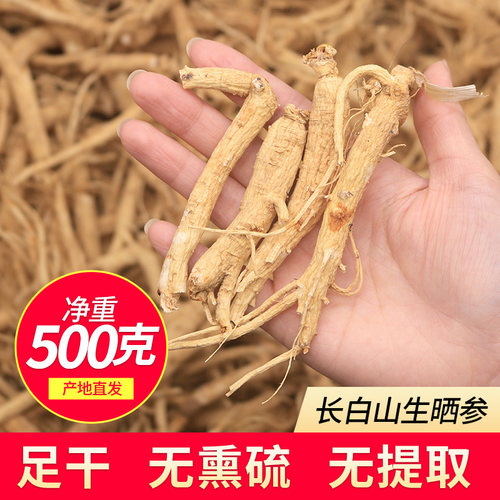 长白山干人参残支鲜生晒白人