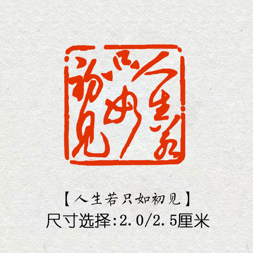 人生若只如初见成品闲章书法书画印章篆刻藏书引首章压角藏书印章