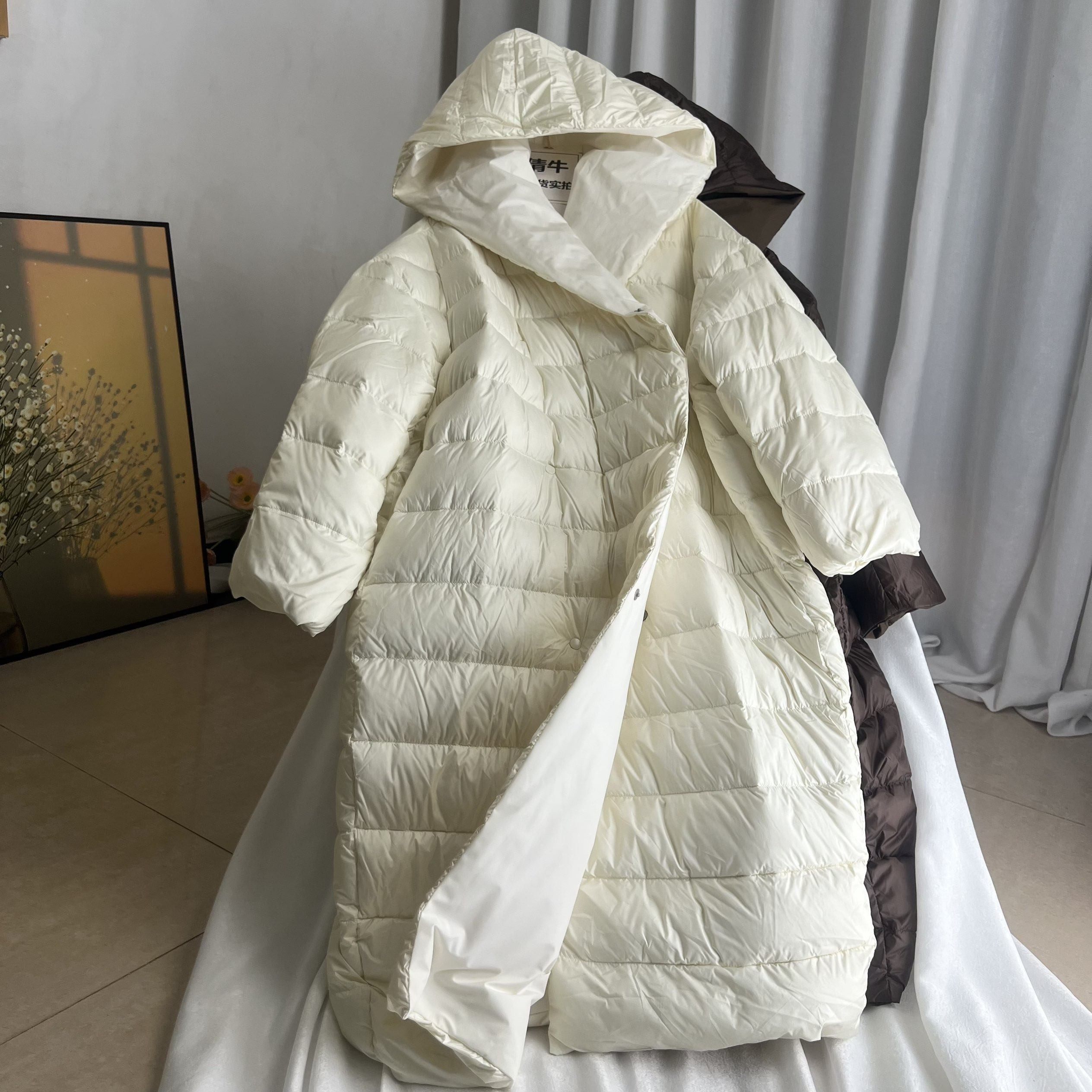 年终特价清仓不退换】两面穿防风衣白鸭绒羽绒服连帽长款宽松外套,女装/女士精品,羽绒服,淘宝优惠券,粉丝福利购,淘宝优惠卷