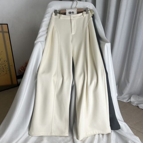 倩牛高端】孤品1S  休闲西装弯刀显瘦阔腿裤女长裤