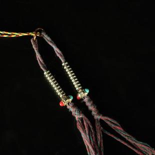 藏传佛珠念珠老配饰〓精致老道镶嵌多宝回流老银挂件记数器小卡子