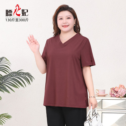 膘儿妃2025夏季新款大码T恤