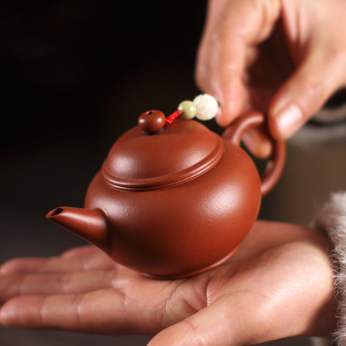 驯砂记零添加含铁18%-19%生砂小煤窑朱泥小品80cc水平紫砂壶 茶壶