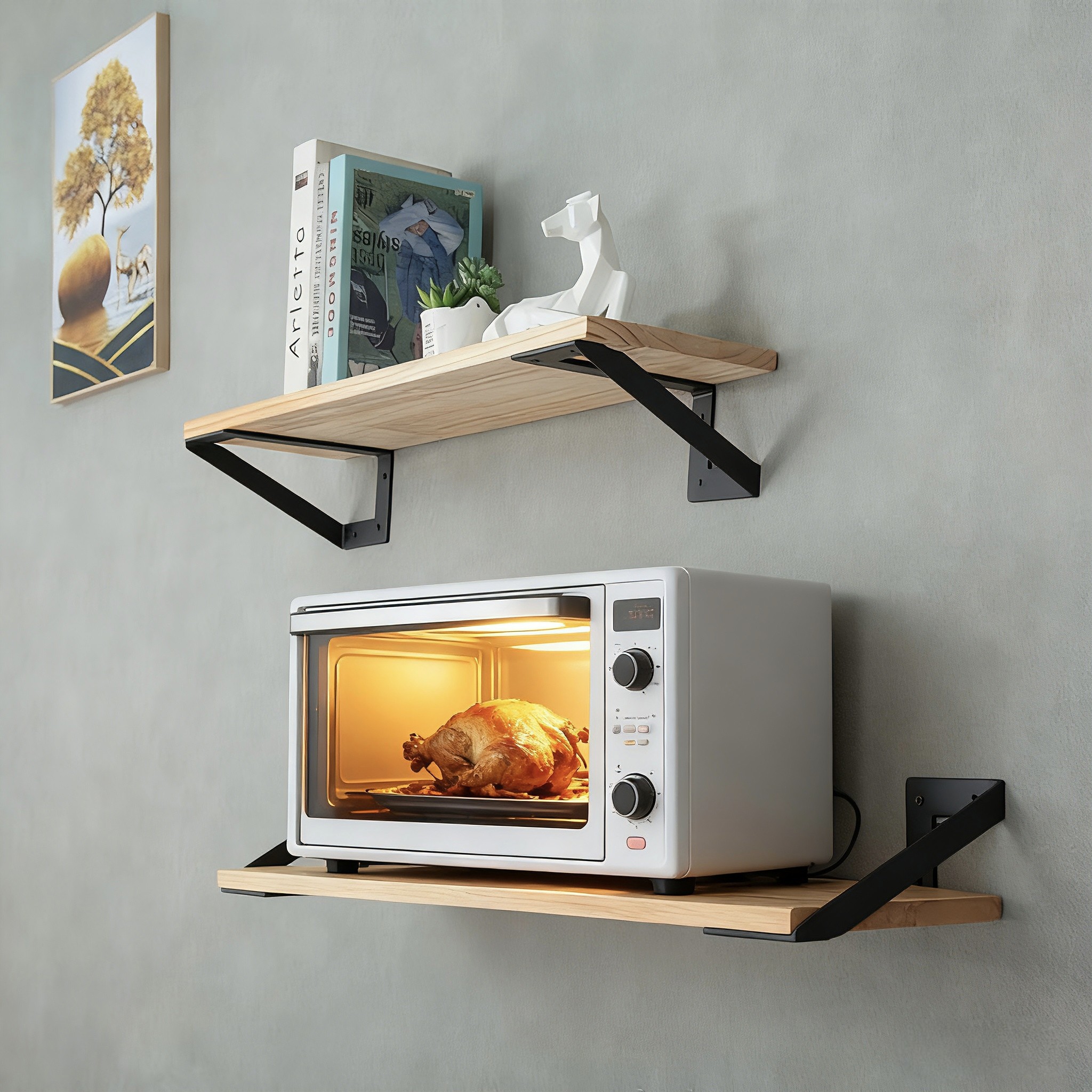 三角支架搁板支撑托架墙上置物架书架铁艺直角固定三脚隔板角架钢