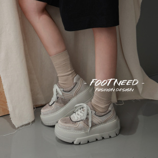 设计师运动鞋 小个子增高松糕鞋 2025秋冬新款 厚底透气休闲低帮板鞋
