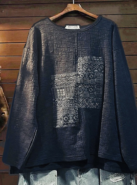 长袖T恤卫衣TINY CUTTLE春秋新款长款厚款宽松女纯棉针织套头外套