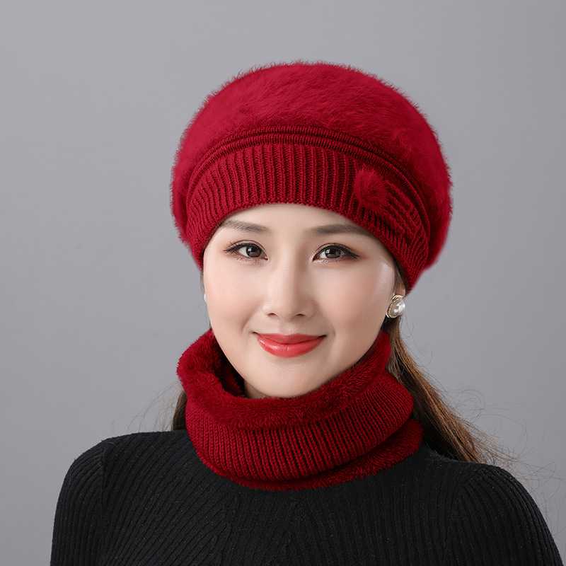 冬季帽子女加绒加厚保暖贝雷帽