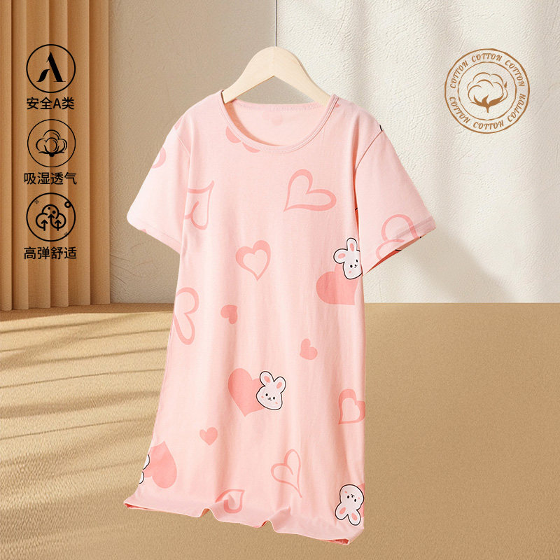 2026新款女童睡裙夏季短袖薄款空
