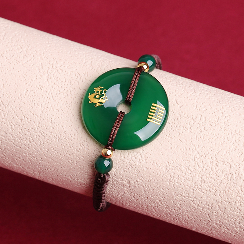 五行缺木补木平安扣水晶手链