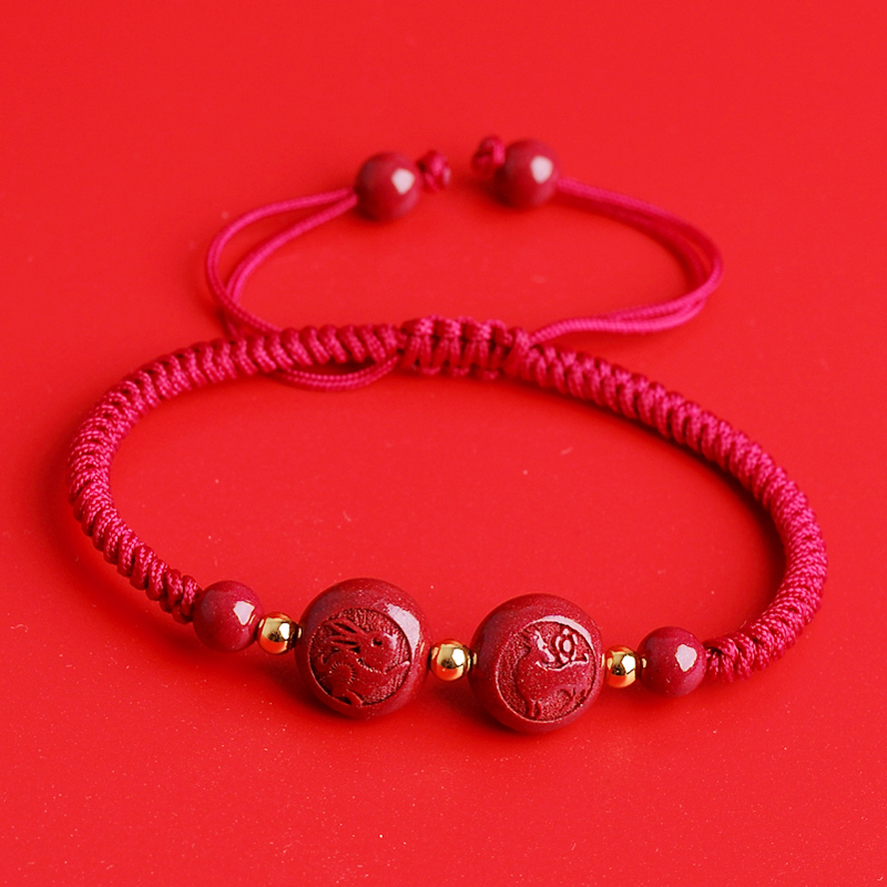 2025年十二生肖三合红绳手链男女