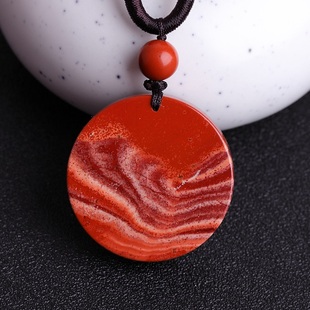 精选巧色带景原矿红竹石吊坠石碑护身符影子石饰品苦情痣吊坠项链