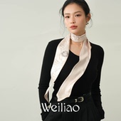 Weiliao新品 原创春日写生簿系列丝带真丝桑蚕丝巾
