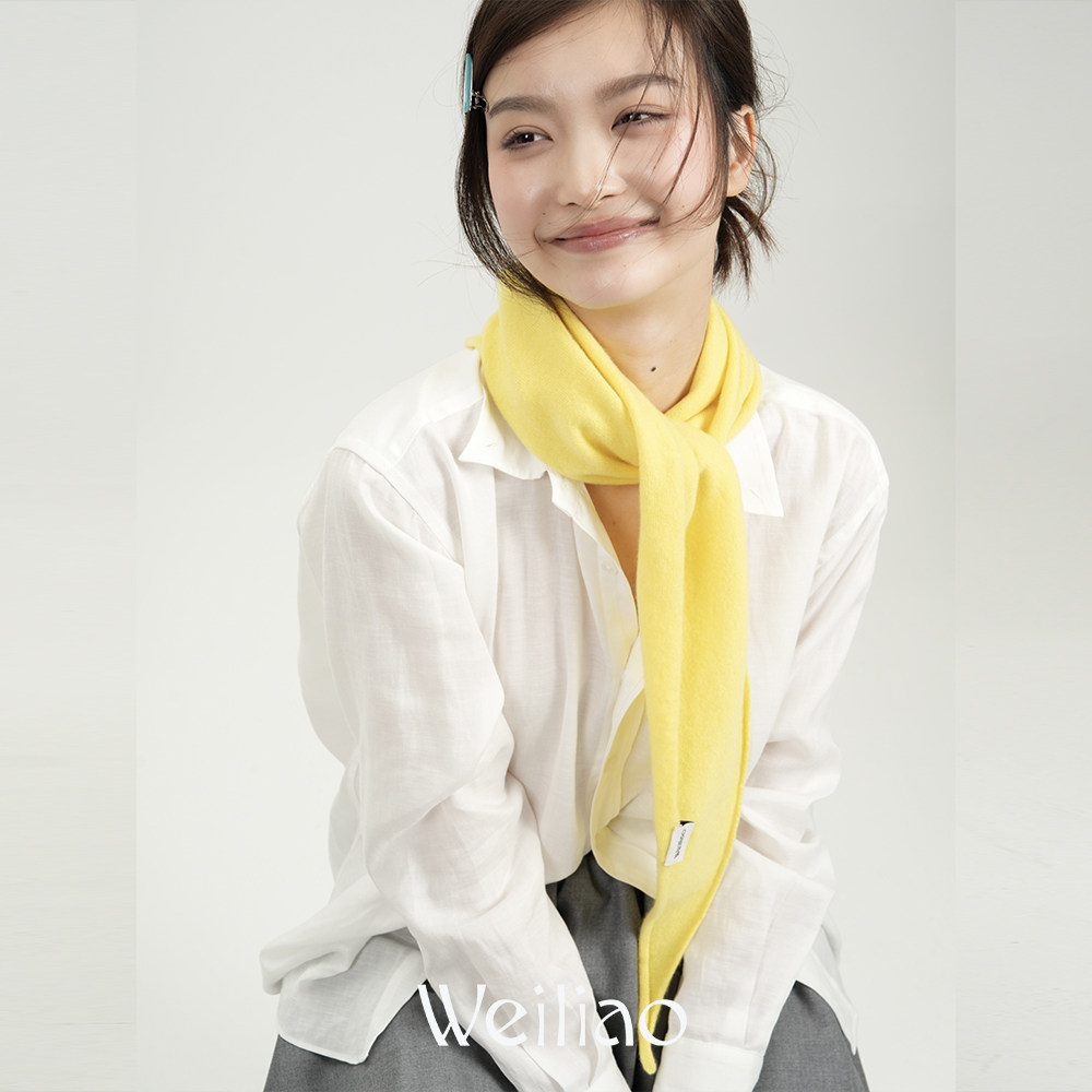 Weiliao 羊毛羊绒三角巾红色长围巾尖角围脖百搭女冬季新款送礼物