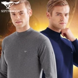 Septwolves, хлопковое термобелье, штаны, удерживающий тепло комплект, нижнее белье, мужской тонкий зимний комбинезон для пожилых людей, высокий воротник, для среднего возраста