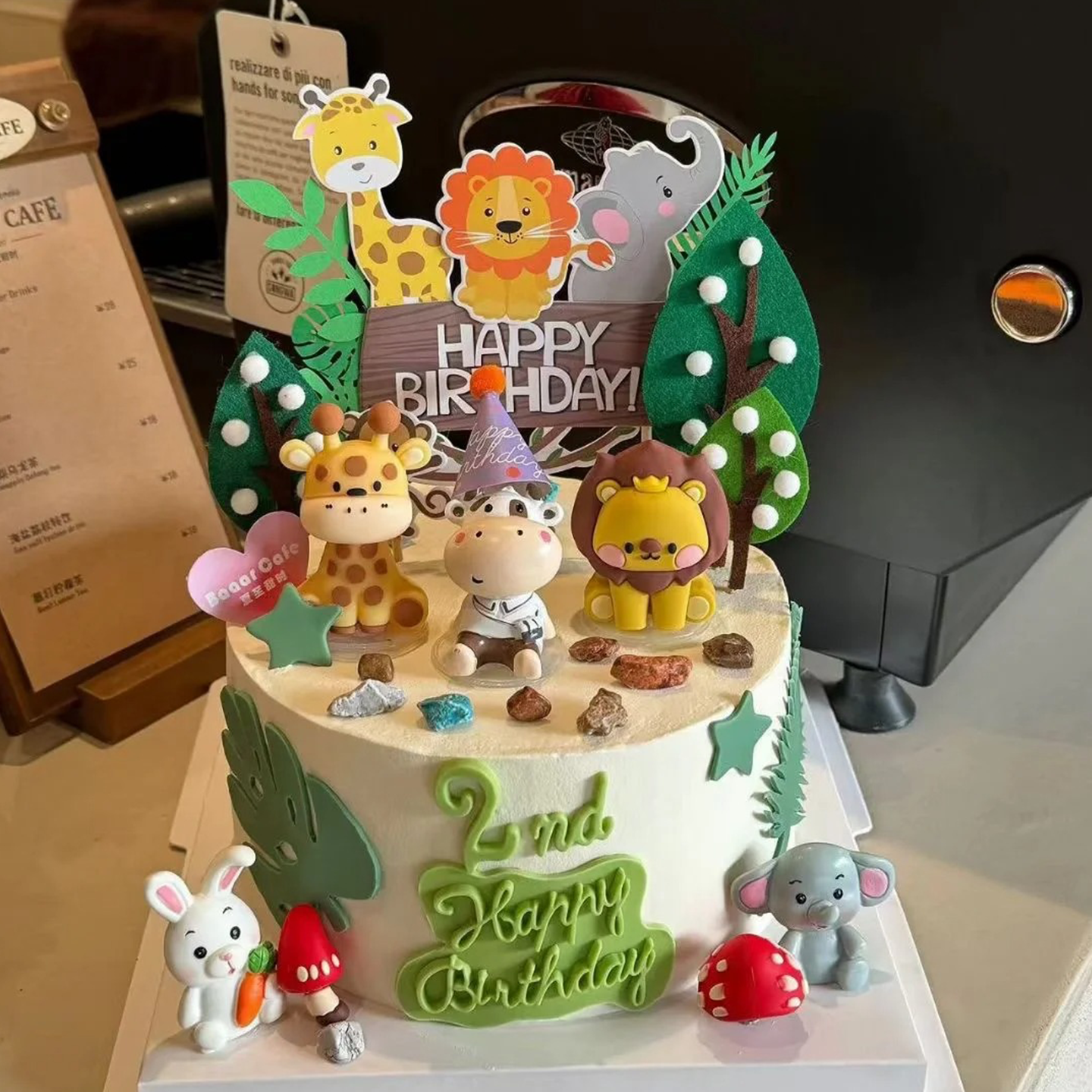 森系甜品台装饰插件小动物蛋糕