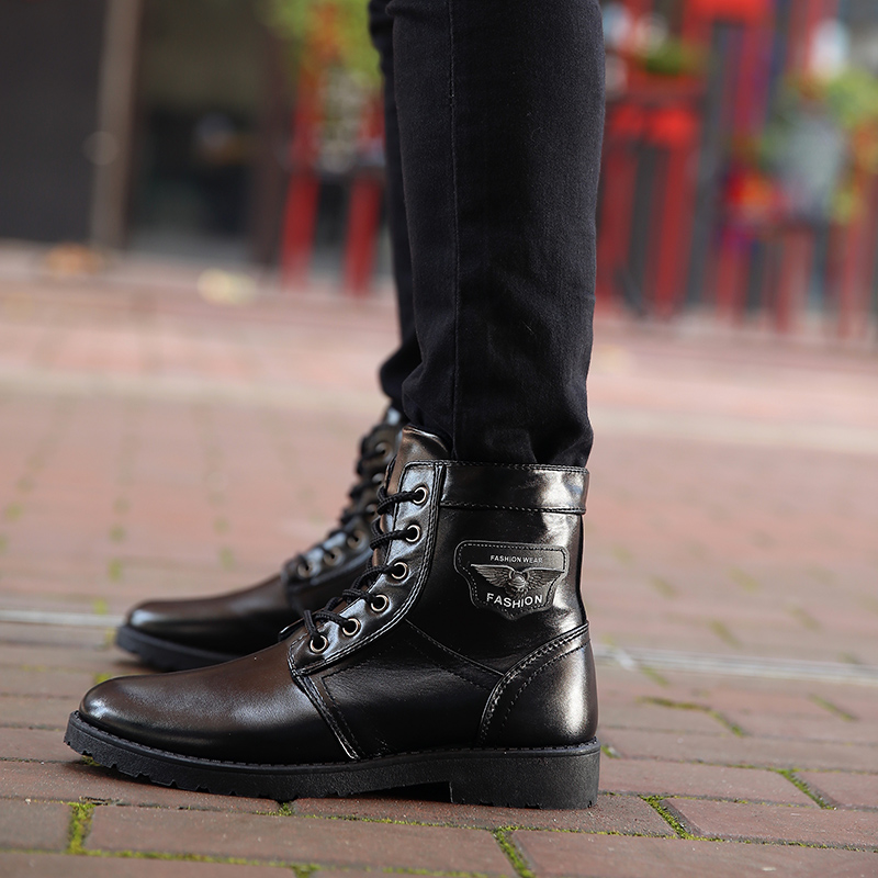 秋天男装韩国高跟皮靴风衣牛仔裤搭配流行马丁短靴高帮尖头板鞋潮在类目 流行男鞋, 靴子中 - 来自Buy2taobao.com提供专业的淘宝代购服务