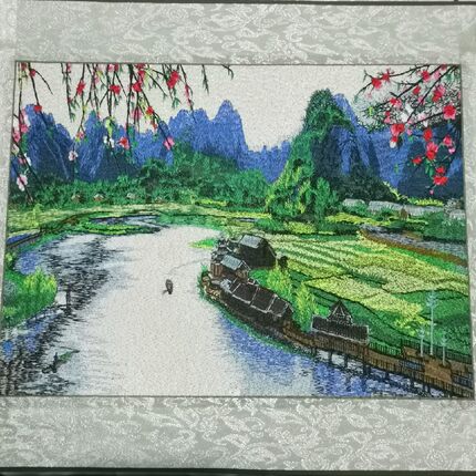 苏州刺绣画电脑刺绣装饰画客厅餐厅书房走廊家居美化挂画