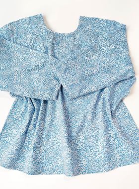 Warm Buds 纯棉圆领八分袖衬衫Liberty2024新款衬衫