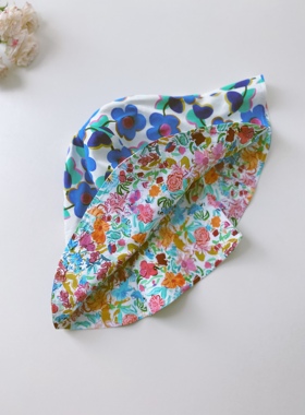 Warm Buds 荷叶帽Liberty英国进口面料正反两色