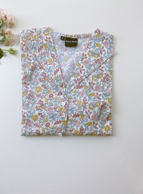 Warm Buds 文艺复古短袖衬衫Liberty2022新款花色纯棉复古衬衫