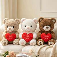 I Love You! Red heart teddy dolls, soft plush bear couple bears, heart-shaped bear dolls as gifts thumbnail 4