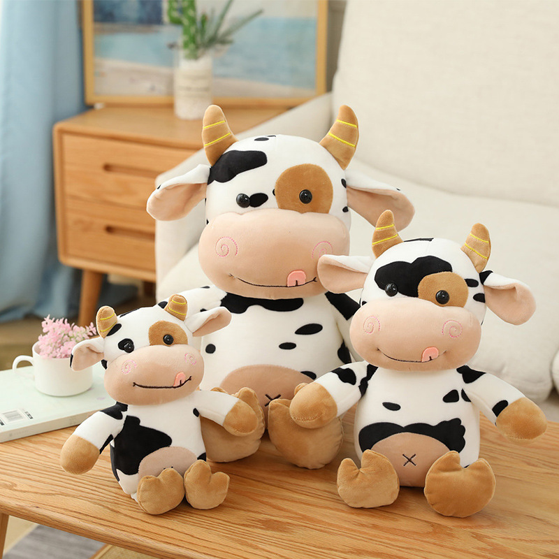 网红哈比奶牛毛绒玩具毛衣款小奶牛玩偶30cm抓娃娃机公仔生日礼物