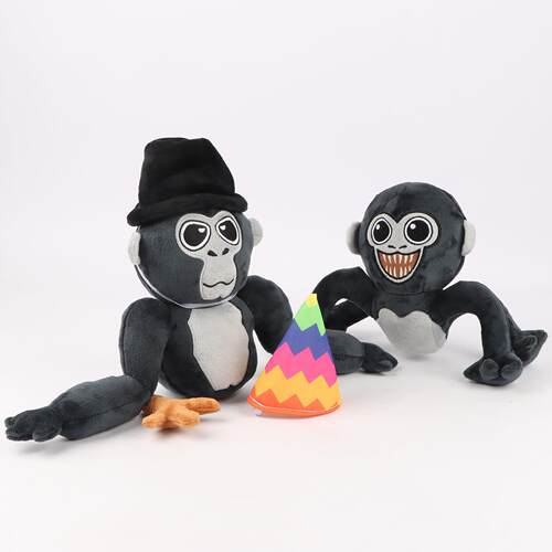 网红跨境新品Gorilla Tag Monke黑色长臂大猩猩毛绒公仔卡通玩偶