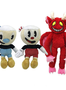 新款大冒险Cuphead游戏周边茶杯头毛绒玩具玩偶公仔