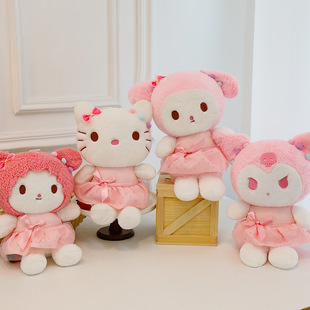 可爱樱花粉色系列库洛米美乐蒂公仔玩具儿童安抚抱枕女孩生日礼物