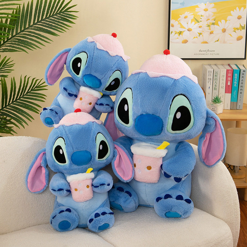 网红史迪仔玩偶毛绒玩具抱奶茶杯史迪奇公仔儿童布娃娃睡觉抱枕女