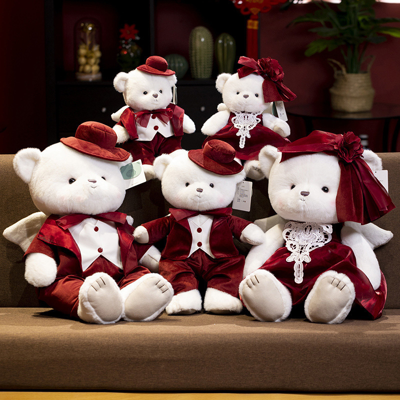 礼服天使熊婚纱熊毛绒玩具公仔