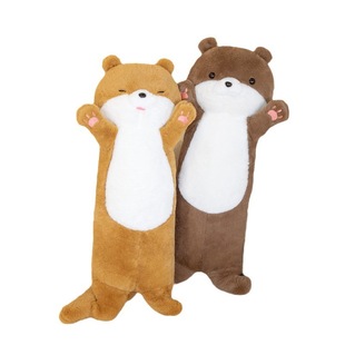 跨境卡通水獭毛绒玩具长抱枕海獭公仔可爱布娃娃儿童床上抱枕礼物